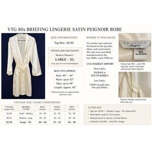 EUC VTG 80s Bridalcore Satin Peignoir Robe With Tie Ivory Lounge 42/44 (L-XL)